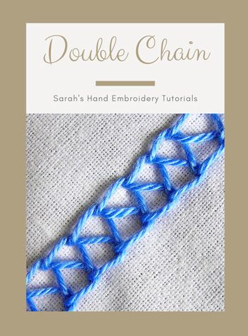 Sari Embroidery, Double Chain Stitch, Fabric Beading, Embroidery Stitches Beginner, Lazy Daisy Stitch, Feather Stitch, Chain Stitch Embroidery, Basic Embroidery Stitches, Hand Embroidery Tutorial