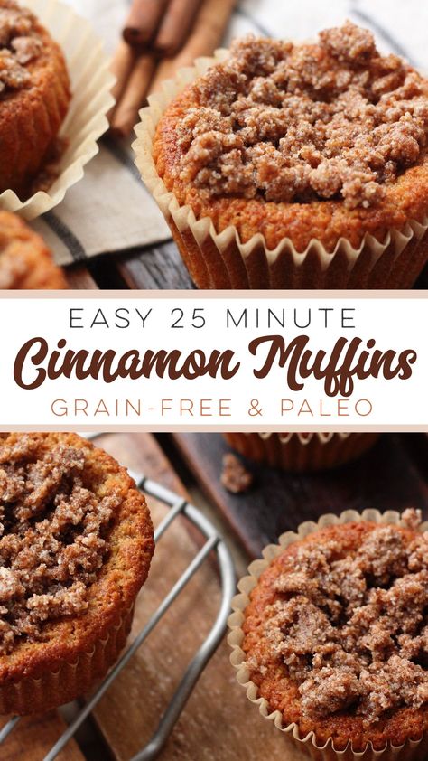 Paleo Muffin Recipes, Muffin Recipes Cinnamon, Paleo Muffins, Grain Free Desserts, Paleo Recipes Breakfast, Paleo Baking, Cinnamon Muffins, Food Freedom, Paleo Sweets