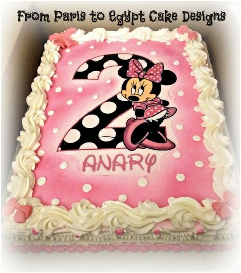 Minnie Cake Ideas Birthday, Minnie Mouse Sheet Cake Ideas, Minnie Mouse Sheet Cake, Mini Mouse Birthday Cake, Cake Ball Recipes, 2nd Birthday Party For Girl, Minnie Mouse Birthday Cakes, Birthday Sheet Cakes, Bolo Minnie