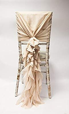 Ruffled Chair Covers, Champagne Decor, Gold Sash, Purple Blush, Gold Chair, Chair Covers Wedding, Wedding Display, Chair Sashes, Linen Chair