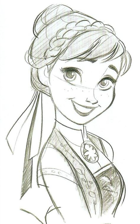 Anna Frozen Drawing Sketch, Sketches Of Disney Princesses, Disney Anna Drawing, Anna Frozen Sketch, Anna Drawing Frozen, Anna Frozen Drawing, Frozen Sketch, Anna Frozen Fever, Anna Drawing