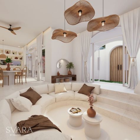 Make your dream life happen in paradise. 🌴 Achieve a passive income while having the luxury of vacationing in a holiday home in Bali by investing smartly in a Svara by Mazari Villas. With our high-touch property management services, you won't have to worry about the day-to-day operations of your rental property. Because you own the private villa, you will also have the flexibility of staying in your holiday home whenever you want to. It's the best of both worlds. Prices start at $245,000... Bali Aesthetic Villa, Villa Brochure, Bingin Beach, Private Villa Bali, Bali Aesthetic, Tropical Living Room, Conversation Pit, Villa Bali, Option B