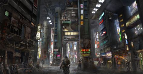 Cyberpunk Underground, Underground Facility, Tokyo Cyberpunk, Building Concept Art, Underground Building, Scifi Environment, Dystopian Art, Scifi City, Dystopian Aesthetic