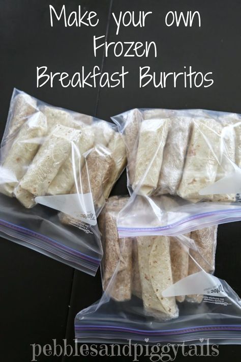 DIY Frozen Breakfast Burritos | Making Life Blissful Diy Frozen Breakfast, Frozen Breakfast Burritos, Egg Burritos, Frozen Burritos, Breakfast Burritos Frozen, Cheap Breakfast, Diy Breakfast, Hate Mornings, Freezable Meals