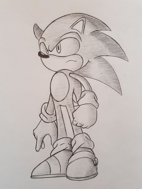 Sonic Pencil Drawing, Sonic Sketch Easy, Sonic Drawing Pencil, Sonic Sketch Art, Drawing Ideas Sketches Easy, Hard Art Drawings, Hard Drawing Ideas Sketch, Sonic Drawings Easy, Sonic The Hedgehog Sketch