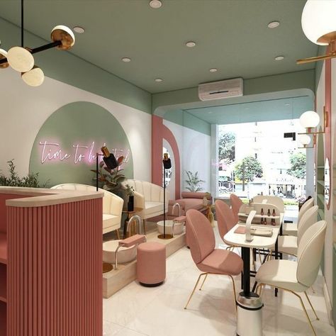 Solo Esthetician Room, Esthetician Studio, Solo Esthetician, Ideas Decoracion Salon, Pastel Interior Design, Nail Salon Interior Design, Nail Salon Interior, Beauty Room Salon, Esthetician Room Decor