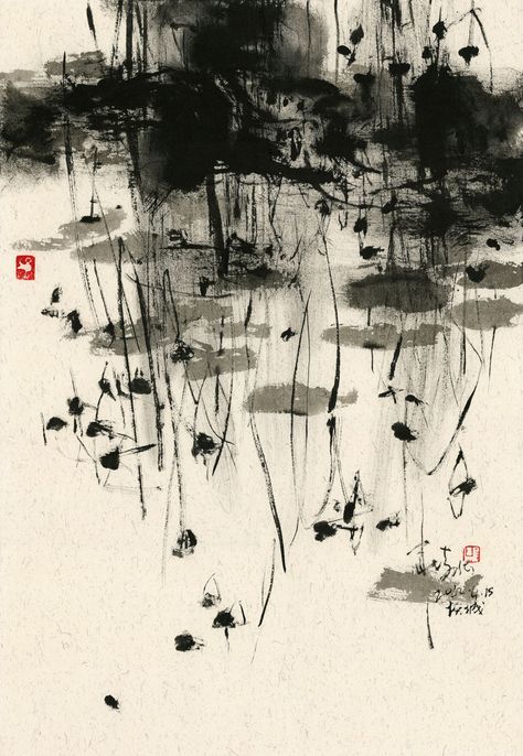 Chinese Ink – Ch'ng Kiah Kiean Abstract Chinese Art, Asian Ink Art, Ink Wash Art, Japanese Ink Drawing, Chinese Ink Art, Sumi Ink Painting, Chinese Painting Traditional, Kiah Kiean, Diary Of