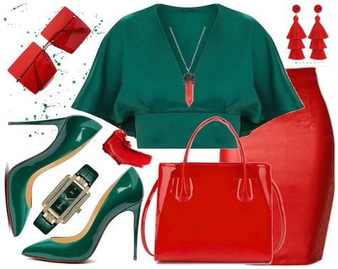 Red Black And Green Outfits, Red Green And White Outfit, Green And Red Outfits For Women, Green And White Outfits For Women, Green And Red Outfit, Red And Green Outfit, Green Fashion Outfits, Outfit Verde, Green Blazer Outfit