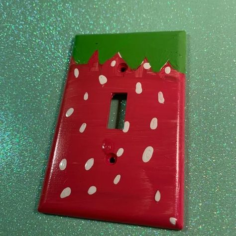 Light Switch Cover Pop Tart - Etsy Outlet Painting Ideas Easy, Lightswitch Ideas Painting, Light Switch Diy, Outlet Painting Ideas, Outlet Covers Painting, Painted Bedroom Doors, Painted Outlets, Light Switch Art, Light Switch Covers Diy