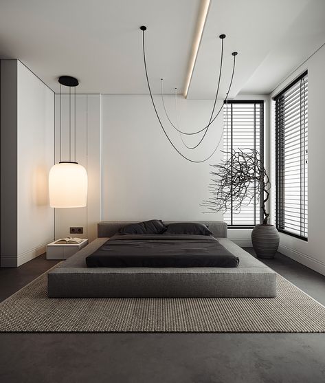 Bedroom Inspirations Cozy, Minimal Bedroom Ideas, Rug Under Bed, Stylish Bedroom Decor, Minimal Bedroom, Dark Bedroom, Kids Interior Room, Minimalist Room, Stylish Bedroom