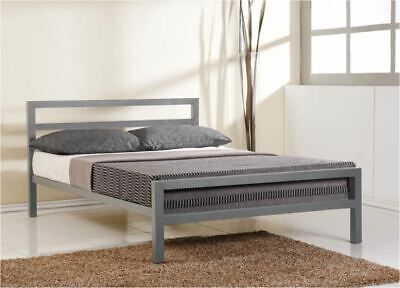 bedsnfurniture.com - Looking for similar products - Visit our website. Double 4ft6 – L: 199cm x W: 138.5cm. Footboard Height: 45.5cm. King Size 5ft – L: 209cm x W: 153.5cm. Single 3ft – L: 199cm x W: 92.5cm. Side Rail Height: 31cm. Under Bed Clearance: 26cm. Colour: Grey. Grey Single Bed, White Metal Bed Frame, Single Metal Bed Frame, White Metal Bed, Steel Bed Design, Black Metal Bed Frame, Black Metal Bed, Grey Bed Frame, Modern Bed Frame