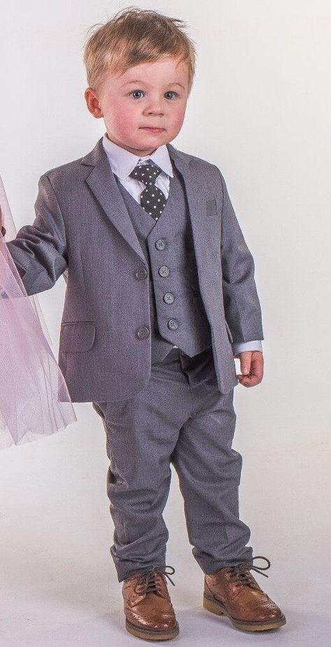 Boys Occasion Wear, Grey Waistcoat, Wedding Page Boys, Boys Waistcoat, Toddler Suits, Kids Winter Outfits, Grey Suit Jacket