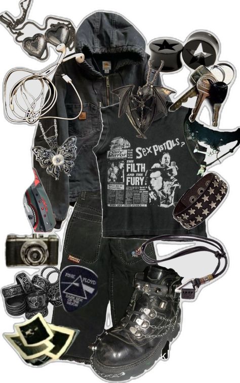 Punk Acedamia Outfits, Comfy Punk Outfits, Punk Metal Outfits, Real Punk Outfits, Punk Style Aesthetic, Vintage Punk Outfits, Punk Essentials, Punk Casual Outfits, Punk Outfits 80s