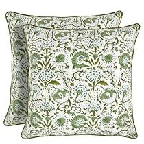 Pattern Couch, Green Block Print, Pillows For Living Room, Block Print Pattern, Living Room Christmas, Green Pillow Covers, Block Printed Pillows, Cushion Cover Designs, Decorative Pillows Couch