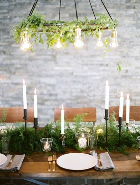 Winter Table Setting, Fern Wedding, Rustic Wedding Decorations, Winter Wedding Decorations, Wedding Floral Centerpieces, Winter Table, Rustic Wedding Centerpieces, Wedding Winter, Elegant Dinner