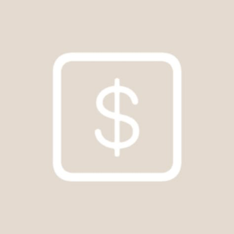 Cream Money Icon, made by me!! #cream #icon #beige #beigeaesthetic #logo Neutral Money Icon, Beige Money Icon, Money App Icon Aesthetic, Wells Fargo Icon, Money Icon Aesthetic, Money App Icon, Tan Icons, Samsung Aesthetic, Beige Bank