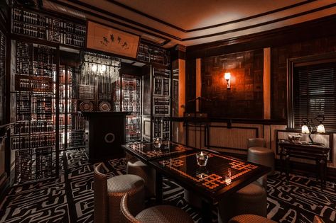 Old Style Shanghai Exchange Bar in Huangpu District, China – ADF Web Magazine – Architecture×Art×Design Information News Old Shanghai Style, Old Shanghai, Vault Doors, Wine Table, Architecture Art Design, Commercial Interior Design, Through The Window, Wooden Bar, Design Language