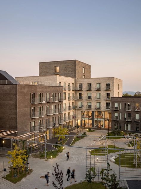 Concrete Apartment, Social Housing Architecture, Cool Interior, Collective Housing, Urban Housing, Concrete Facade, Brick Architecture, Apartment Architecture, Social Housing