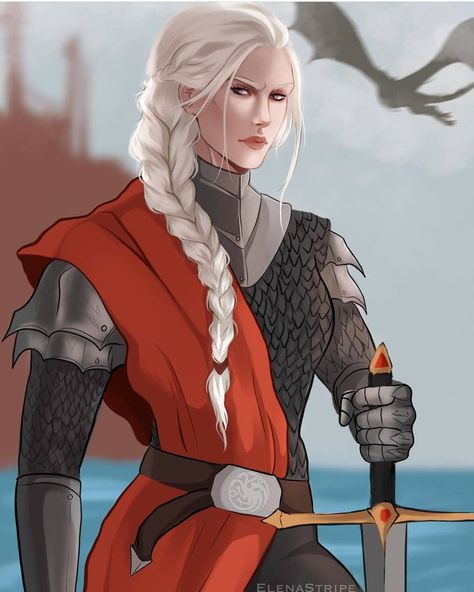 Game of Thrones Fanart on Instagram: “Visenya Targaryen by @elenastripe ° "Queen Visenya Targaryen was the older sister and wife of King Aegon I Targaryen, the first Lord of the…” Dragon Vhagar, Got Fanart, Dark Sister, Arte Game, Targaryen Family Tree, Valyrian Steel, Visenya Targaryen, Anne Bonny, Game Of Thrones Artwork