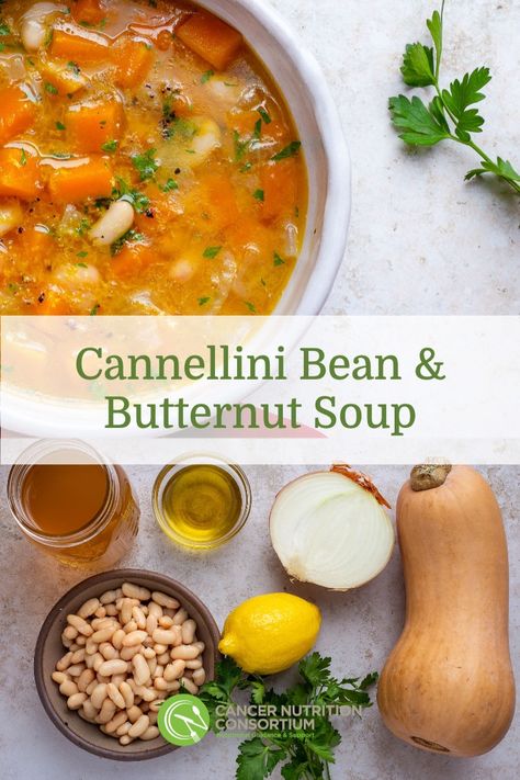 Cannellini Bean & Butternut Soup with Lemon Zest Squash And Bean Soup, Bean Squash Soup, Squash Bean Soup, Butternut Squash And Bean Soup, Butternut Squash Bean Soup, Soup With Butternut Squash, Cannellini Bean Soup, Hearty Butternut Squash Soup, Healthy Butternut Squash Soup