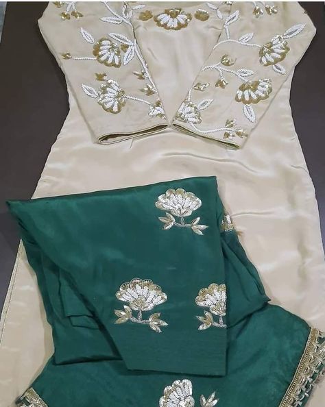 Handmade Embroidery Designs For Suits, Punjabi Suit For Wedding, Handwork Suits Design, Trendy Punjabi Suits, Hand Work Embroidery Suits, Stain Stitch, Designer Suits For Wedding, Punjabi Suits Party Wear, Punjabi Suits Designer Boutique