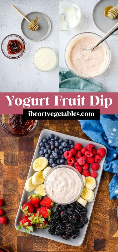 You only need 3 simple ingredients to make this deliciously creamy Yogurt Fruit Dip recipe! Serve this dip with all your favorite fruits for the perfect snack or healthy dessert. Yogurt Fruit Dip Recipe, Sweet Dips Recipes, Yogurt Fruit Dip, Fruit Dip Recipe, Creamy Yogurt, Fruit Yogurt, Sweet Dips, Yogurt Dip, Fruit Preserves