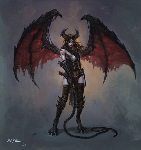 Absolutely massive collection of Character Art - Album on Imgur 3d Karakter, Female Demons, Fantasy Demon, Ange Demon, Demon Girl, Demon Art, Fantasy Monster, Art Characters, Fantasy Warrior