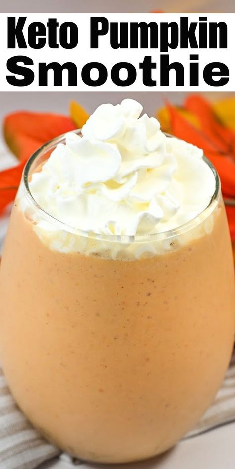 Keto Pumpkin Smoothie #ketopumpkinsmoothie #pumpkinsmoothie Smoothie Low Carb, Pumpkin Smoothie Recipe, Keto Beverages, Keto Board, Keto Smoothie Recipes, Keto Drinks, Pumpkin Smoothie, Keto Pumpkin, Keto Sweets