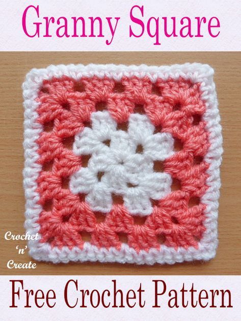 Basic Granny Square, Granny Square Pattern Free, Granny Square Häkelanleitung, Easy Granny Square, Granny Pattern, Diy Crafts Crochet, Granny Square Crochet Patterns Free, Crochet For Beginners Blanket, Crochet Granny Square Blanket