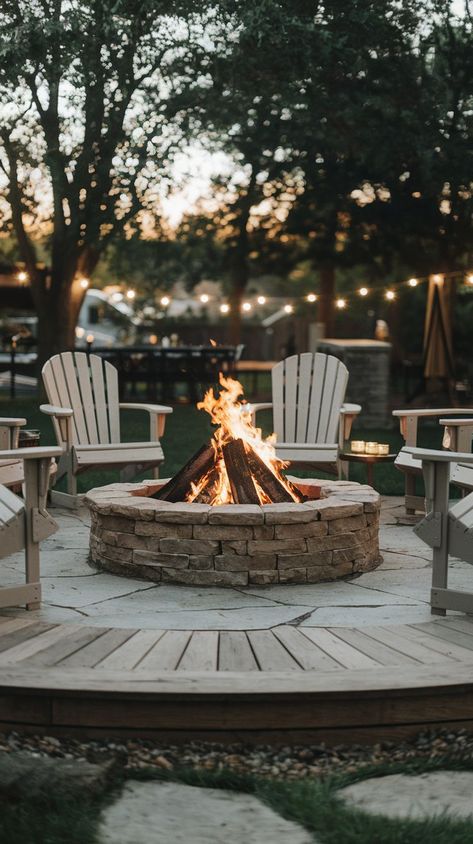 Transform your outdoor space with these creative backyard bonfire pit ideas that bring warmth and style to your evenings. Campfire Pit Ideas, Campfire Ideas Backyard, Backyard Bombfire Ideas, Small Bonfire Area, Outdoor Cabin Ideas, Brick Outdoor Fire Pit, Small Fire Pit Area Backyard Ideas, Fire Rings Ideas Backyards, Simple Backyard Fire Pit Ideas