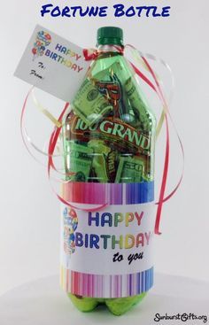 Fortune Cookie Messages, Birthday Money Gifts, 2 Liter Bottle, Creative Money Gifts, Birthday Money, Folding Origami, Clever Gift, Christmas Money, Cash Gift