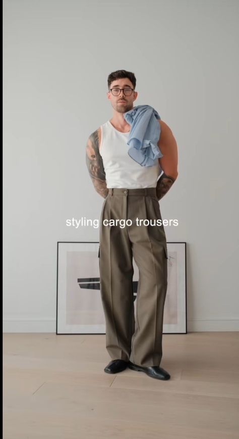 Green Tailored Pants Outfit, Men’s Wide Leg Trousers Outfit, Wide Leg Pants Outfit Men, Black Trousers Outfit Man, Leg Trousers Outfit, Pleated Pants Outfit, Tailored Pants Outfit, Black Trousers Outfit, Wide Pants Outfit