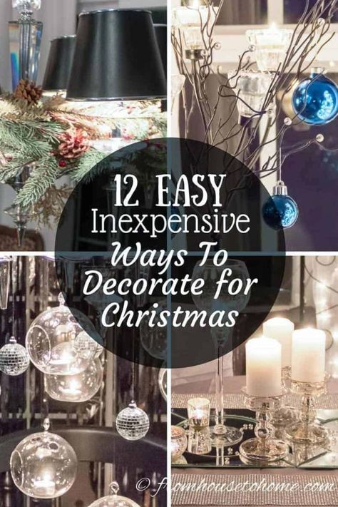 These easy and creative Christmas decorations will give you lots of ideas for adding festive spirit to your apartment or house without spending a lot of money. Ways To Decorate For Christmas, Bedroom For Christmas, Christmas Easy, Decorate For Christmas, Inexpensive Christmas, Christmas Creative, Wall Christmas Tree, Christmas Decorating Ideas, Christmas On A Budget