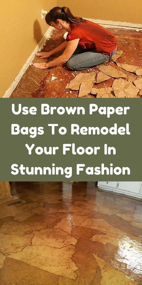 Paper Bag Floor, Brown Paper Bag Floor, Paper Bag Flooring, Brown Paper Bags, Brown Paper Bag, Produce Bags, Diy Flooring, Old Door, Modern Bedroom Design