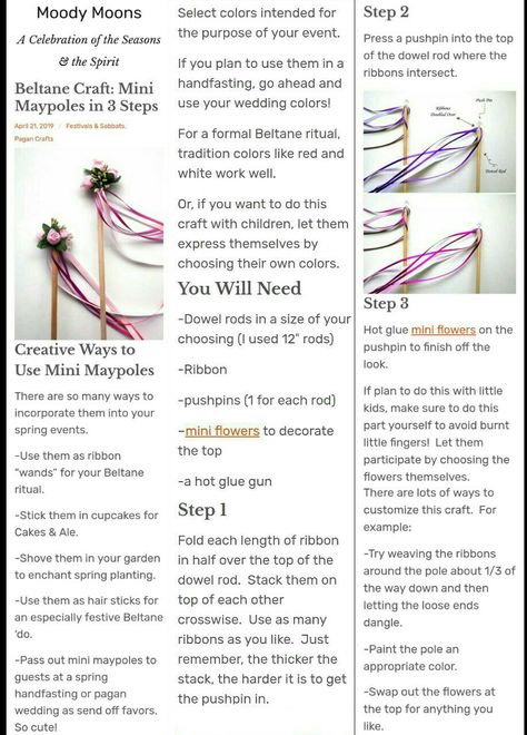 Mini Maypole Diy, Beltane Maypole Diy, Beltane Celebration Ideas, Maypole Diy, Beltane Activities, Beltane Goddess, Pagen Holidays, Mini Maypole, Witch Seasons