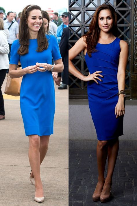 Meghan Markle and Kate Middleton Are Fashion Twins - Kate and Meghan Style Photos Meghan Markle Dress, Style Kate Middleton, Princess Meghan, Prince Harry And Megan, Kate And Meghan, Meghan Markle Style, Style Royal, Estilo Real, Middleton Style