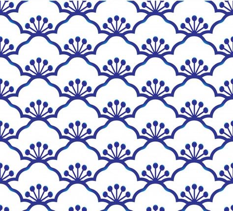 Seamless porcelain indigo blue and white... | Premium Vector #Freepik #vector #pattern #vintage #floral #water Chinese Porcelain Pattern, Scales Pattern, 달력 디자인, Rice Paper Decoupage, Chinese Pattern, Paper Decoupage, Pola Bordir, Soyut Sanat Tabloları, Textile Pattern Design