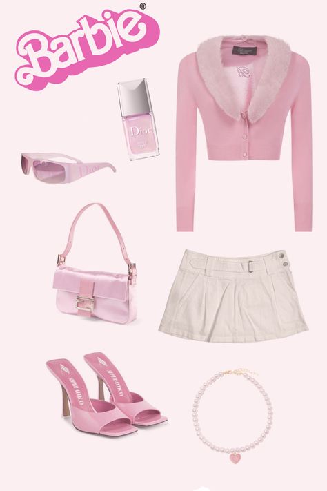 barbie. outfit. inspo. inspiration. clothes. pink. style. girl. aestetic. cute. ideas. Barbie Themed Outfits, Personal Magazine, Barbie Fits, Theme Costumes, Pink Girl Outfits, Barbiecore Outfit, Woods Outfit, Pink Energy, Lilly Pulitzer Outfits