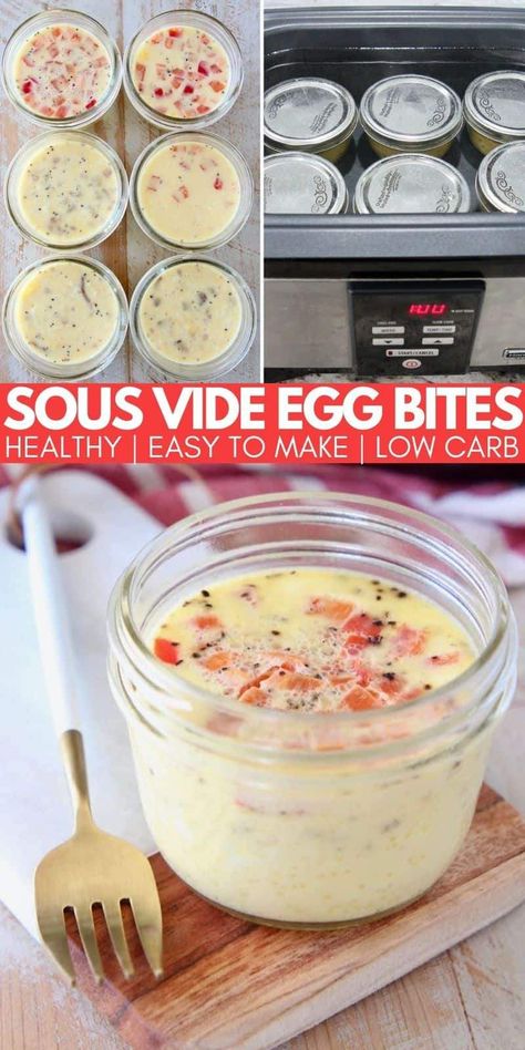 Sous Vide Recipes Eggs, Sous Vide Cooking Times, Instant Pot Sous Vide, Starbucks Sous Vide Eggs, Sous Vide Egg Bites, Starbucks Egg Bites, Sous Vide Egg, Egg Bites Recipe, Sous Vide Recipes