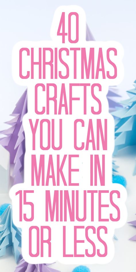 Get over 40 Christmas craft projects that all take 15 minutes or less to make! You can be creative in less time this holiday season! #christmas #christmascrafts #easycrafts Christmas Crafts For Womens Group, Easy Group Christmas Crafts For Women, No Sew Felt Christmas Ornaments, Christmas Make And Take, Craftsy.com Website, Holiday Crafts To Make And Sell, Fast Christmas Crafts, Easy Crafts For Adults Christmas, Christmas Crafts For A Group Of Women