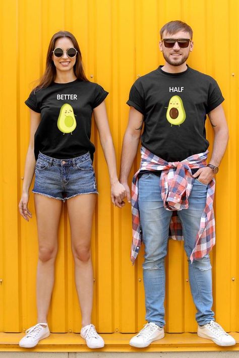 Avocado Couple, Avocado Shirt, Mrs Always Right, Funny Couple Shirts, Matching Costumes, Couple Tees, Half Shirts, Matching Couple Shirts, Couple Tshirts