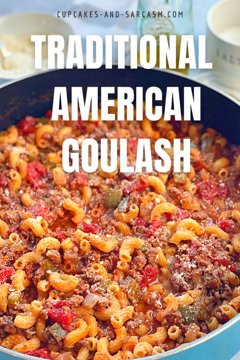 American Recipes, Best Goulash Recipes, Easy Goulash Recipes, American Chop Suey, American Goulash, Beef Goulash, Beef Dinners, Healthy Ground Beef, Goulash Recipes