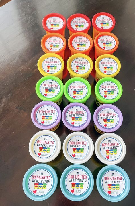 Kids School Gifts, Toddler Party Favors, Class Party Favors, Play Doh Party, Playdough Party, Big School, Birthday Favors Kids, Class Birthdays, Birthday Party Desserts