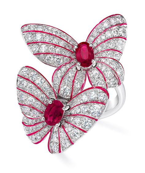 Butterfly Ring with Rubies and Diamonds Rubies And Diamonds, Ruby Rings, Gold Ring Designs, Red Jewelry, Diamonds Ring, Butterfly Ring, Sapphire Pendant, Butterfly Jewelry, Ruby Jewelry