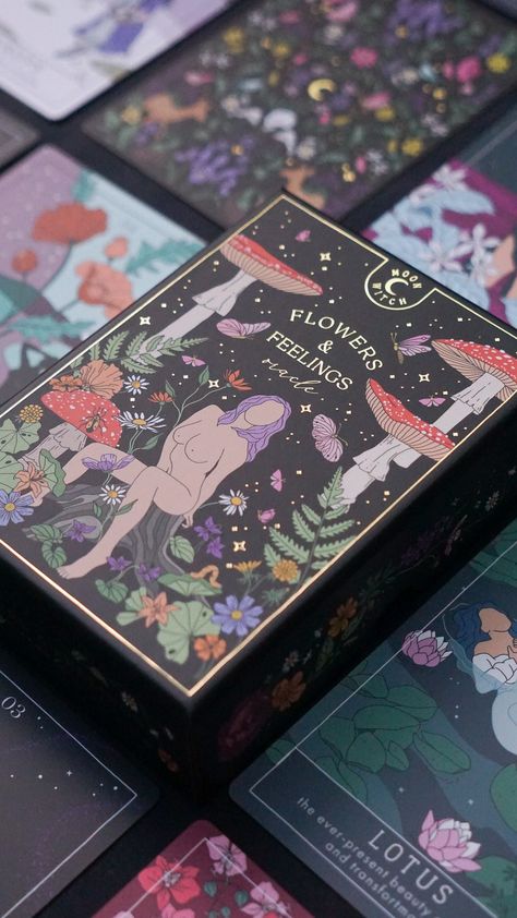 Moon Witch series presents a new oracle deck - Flowers and Feelings!Immerse yourself in a magical world of flowers and plants, where beauty, wisdom, and history all intertwine. Created in a garden, Flowers and Feelings Oracle Deck was inspired by legends across the world and the profound knowledge found within the petals, stems, and hearts of nature’s most delicate creations. Flowers and Feelings is not your traditional oracle deck. Despite the name, this deck features not only flowers, but tree Oracle Cards Decks, World Of Flowers, Witch Series, Spirit Board, Moon Witch, Procreate Tutorial, Oracle Deck, Tarot Art, Oracle Decks