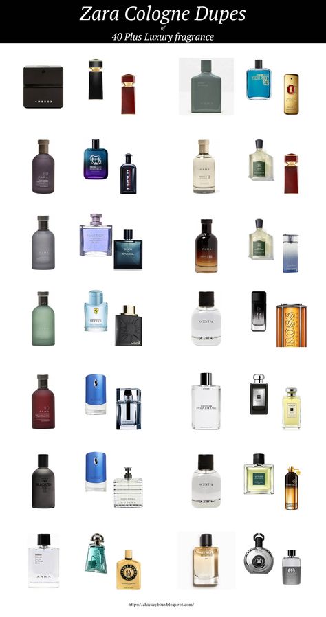 Zara Perfume Dupes: 40 Plus Luxury fragrances - ChicKeyBlue Zara Perfume Men, Zara Parfum, Fragrances Perfume Men, Zara Fragrance, Zara Perfume, Perfume Hacks, Fragrance Lab, Best Perfume For Men, Expensive Perfume