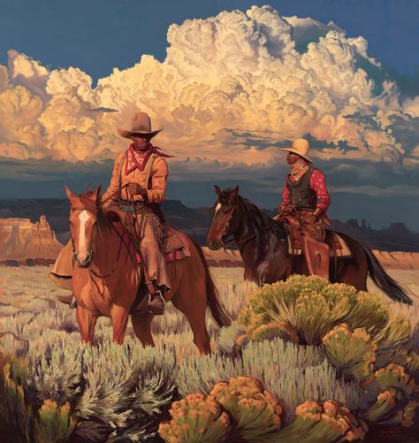 Mark Maggiori, Arte Cowboy, Cowboy Photography, Western Artwork, Black Cowboys, Cowboy Aesthetic, Western Paintings, Cowboys And Indians, West Art