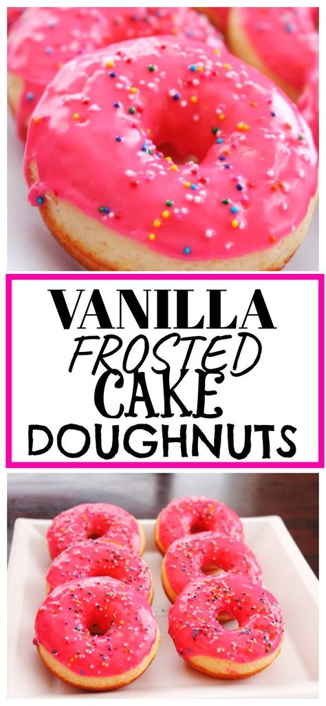 Donut Recipe Cake, Breakfast Ideas Birthday, Donut Recipes Easy, Party Treat Ideas, Recipe Donut, Cake Donut Recipe, Food Ninja, Best Donut Recipe, Donut Icing