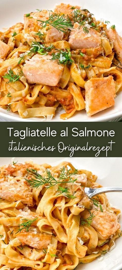 Tagliatelle al Salmone ist ein köstliches italienisches Pastagericht, das mit zarten Bandnudeln und einer verführerischen Lachssoße zubereitet wird. Die cremige Konsistenz der Soße harmoniert perfekt mit dem milden Geschmack des Lachses und zaubert einen wahren Gaumenschmaus. Für weitere inspirierende Rezeptideen und kulinarische Abenteuer, klicken Sie hier und folgen Sie meinem Profil. Lassen Sie uns gemeinsam die Welt der Geschmäcker erkunden! Pasta Recipes, Tagliatelle, Good Carbs, Winter Cooking, Italian Pasta Recipes, Pasta Lover, Pizza Pasta, Easy Cooking, Veggie Recipes