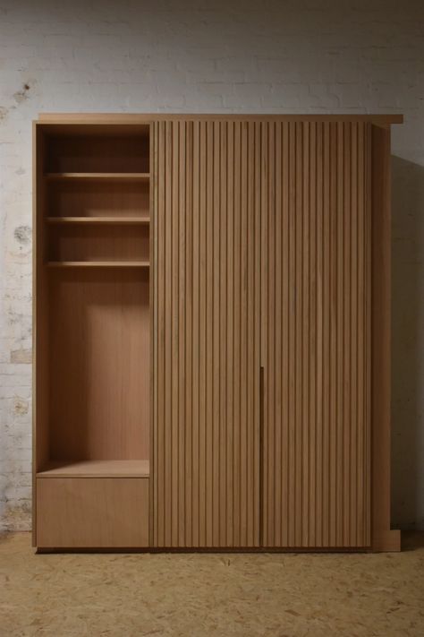 Japandi Fitted Wardrobes, Japandi Storage Cabinet, Cabinetry Bedroom, Almirah Designs Wardrobes, Modern Wooden Cupboard Design, Japanese Cabinet, Wooden Cupboard Design, Bedroom 2022, Greece House